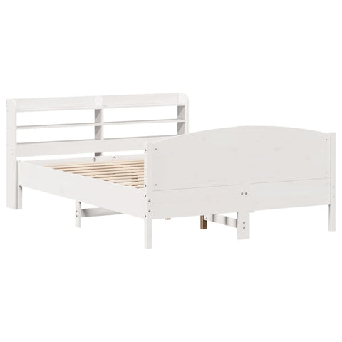 vidaXL Bed Frame without Mattress White 140x190 cm Solid Wood Pine