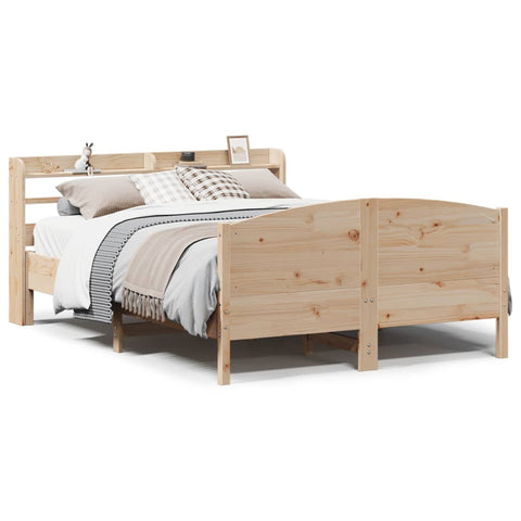 vidaXL Bed Frame without Mattress 135x190 cm Double Solid Wood Pine