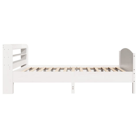 vidaXL Bed Frame without Mattress White 75x190 cm Small Single Solid Wood Pine