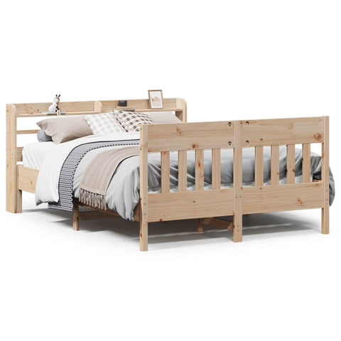 vidaXL Bed Frame without Mattress 150x200 cm King Size Solid Wood Pine