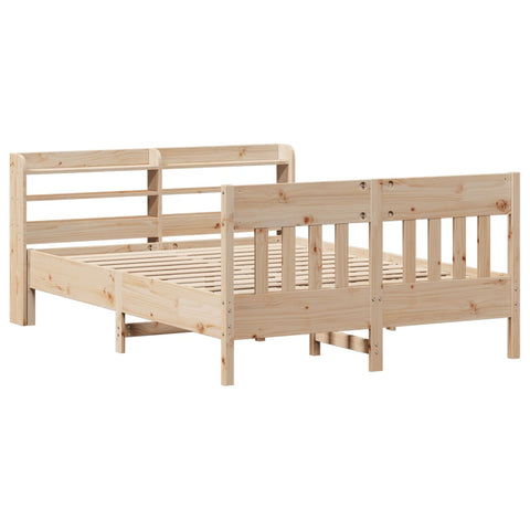 vidaXL Bed Frame without Mattress 150x200 cm King Size Solid Wood Pine