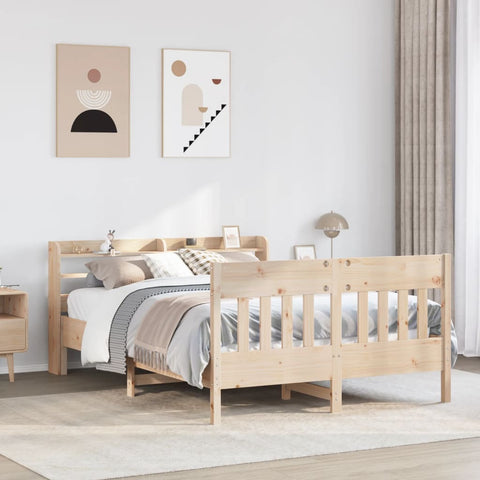 vidaXL Bed Frame without Mattress 150x200 cm King Size Solid Wood Pine