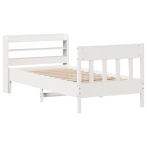 vidaXL Bed Frame without Mattress White 100x200 cm Solid Wood Pine