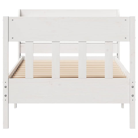 vidaXL Bed Frame without Mattress White 100x200 cm Solid Wood Pine