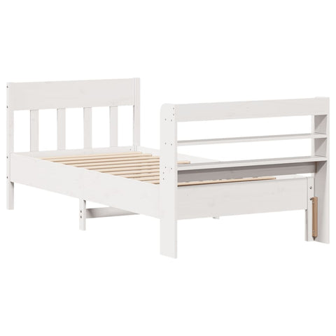 vidaXL Bed Frame without Mattress White 100x200 cm Solid Wood Pine