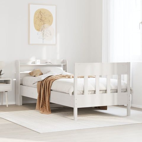 vidaXL Bed Frame without Mattress White 100x200 cm Solid Wood Pine