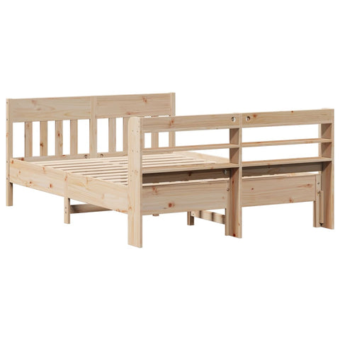 vidaXL Bed Frame without Mattress 135x190 cm Double Solid Wood Pine