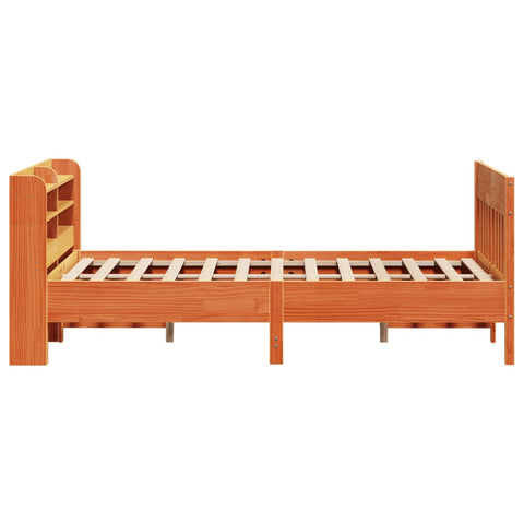 vidaXL Bed Frame without Mattress Wax Brown 135x190 cm Double Solid Wood Pine