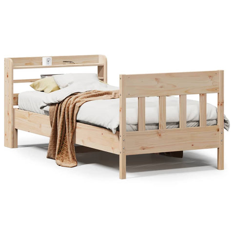 vidaXL Bed Frame without Mattress 75x190 cm Small Single Solid Wood Pine