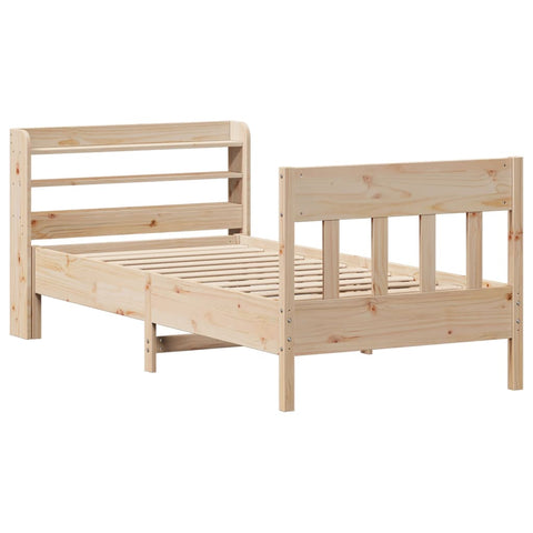 vidaXL Bed Frame without Mattress 75x190 cm Small Single Solid Wood Pine