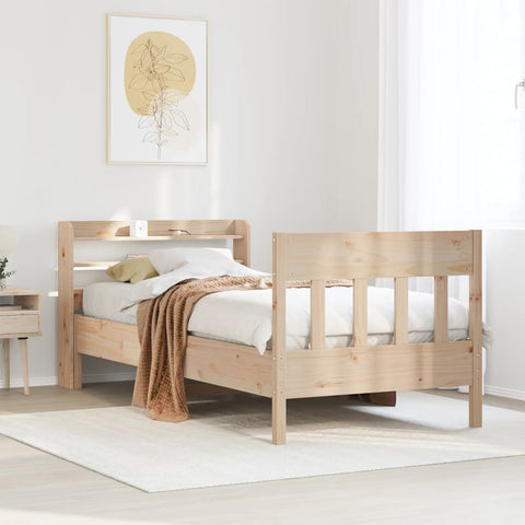 vidaXL Bed Frame without Mattress 75x190 cm Small Single Solid Wood Pine