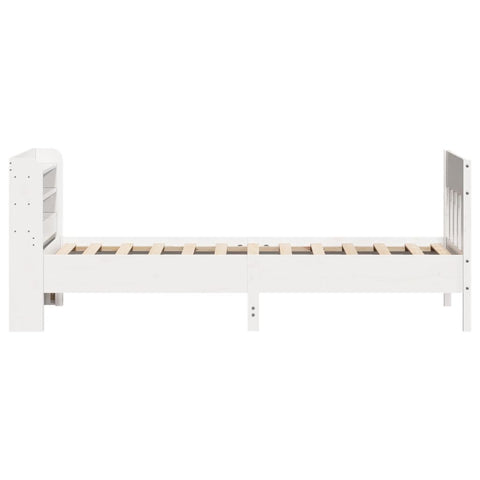 vidaXL Bed Frame without Mattress White 75x190 cm Small Single Solid Wood Pine