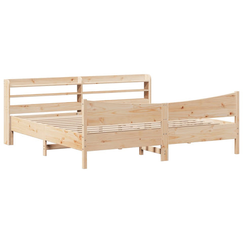 vidaXL Bed Frame with Headboard 200x200 cm Solid Wood Pine