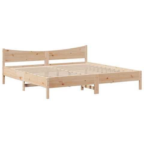 vidaXL Bed Frame with Headboard 200x200 cm Solid Wood Pine