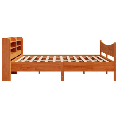 vidaXL Bed Frame with Headboard Wax Brown 180x200 cm Super King Solid Wood Pine
