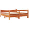 vidaXL Bed Frame with Headboard Wax Brown 180x200 cm Super King Solid Wood Pine