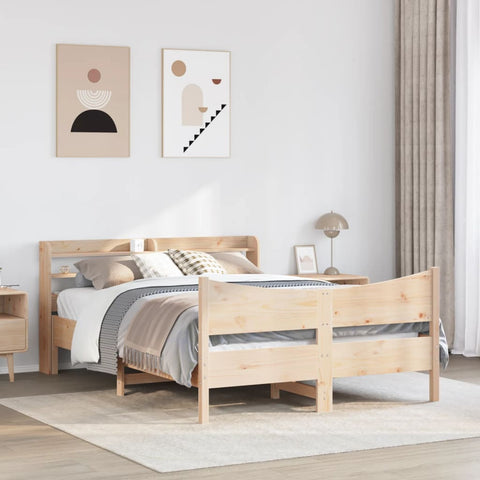 vidaXL Bed Frame with Headboard 160x200 cm Solid Wood Pine