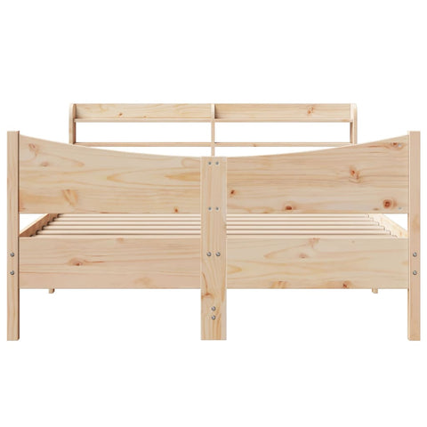 vidaXL Bed Frame with Headboard 160x200 cm Solid Wood Pine
