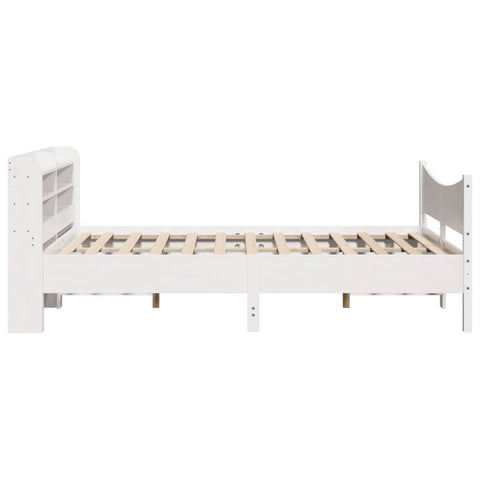 vidaXL Bed Frame with Headboard White 140x200 cm Solid Wood Pine