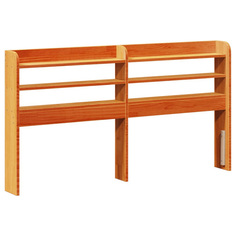 vidaXL Bed Frame with Headboard Wax Brown 140x190 cm Solid Wood Pine