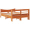 vidaXL Bed Frame with Headboard Wax Brown 140x190 cm Solid Wood Pine