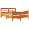 vidaXL Bed Frame with Headboard Wax Brown 120x190 cm Small Double Solid Wood Pine