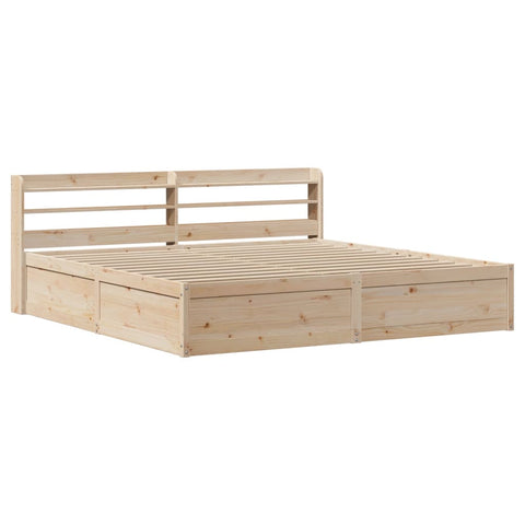 vidaXL Bed Frame with Headboard 200x200 cm Solid Wood Pine