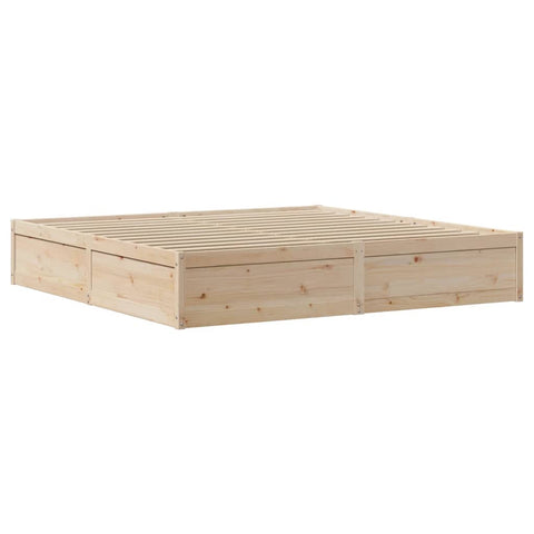 vidaXL Bed Frame with Headboard 200x200 cm Solid Wood Pine