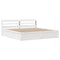 vidaXL Bed Frame with Headboard White 180x200 cm Super King Solid Wood Pine