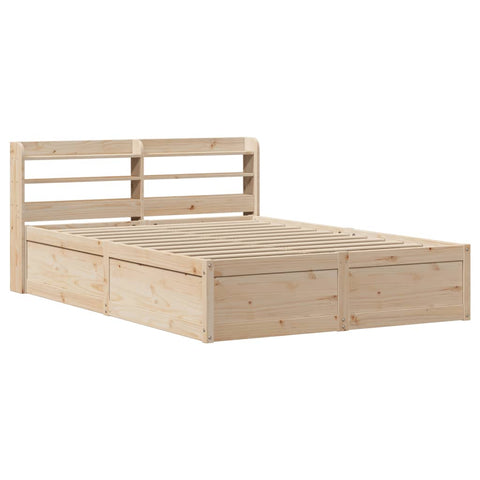 vidaXL Bed Frame with Headboard 160x200 cm Solid Wood Pine