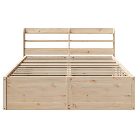 vidaXL Bed Frame with Headboard 160x200 cm Solid Wood Pine