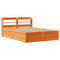 vidaXL Bed Frame with Headboard Wax Brown 160x200 cm Solid Wood Pine