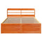vidaXL Bed Frame with Headboard Wax Brown 160x200 cm Solid Wood Pine
