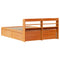 vidaXL Bed Frame with Headboard Wax Brown 160x200 cm Solid Wood Pine