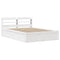 vidaXL Bed Frame with Headboard White 150x200 cm King Size Solid Wood Pine