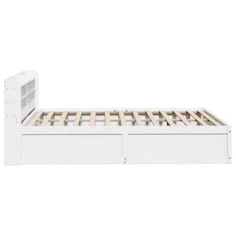 vidaXL Bed Frame with Headboard White 140x200 cm Solid Wood Pine