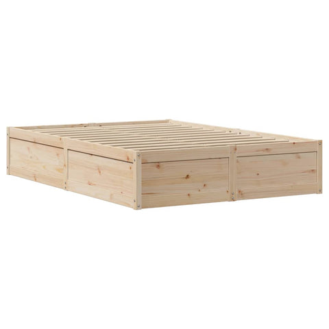 vidaXL Bed Frame with Headboard 120x200 cm Solid Wood Pine