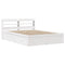 vidaXL Bed Frame with Headboard White 120x200 cm Solid Wood Pine