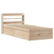 vidaXL Bed Frame with Headboard 100x200 cm Solid Wood Pine