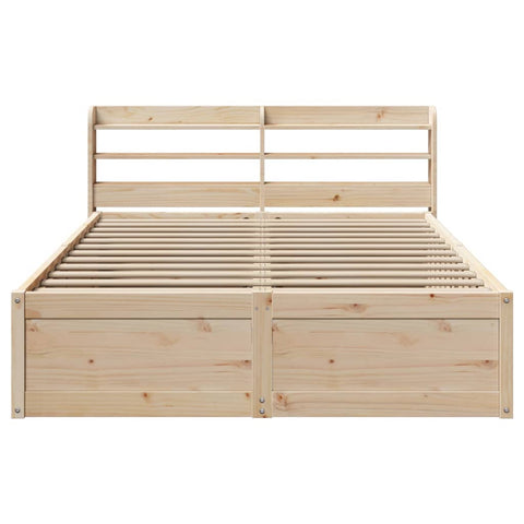 vidaXL Bed Frame with Headboard 140x190 cm Solid Wood Pine