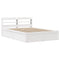 vidaXL Bed Frame with Headboard White 135x190 cm Double Solid Wood Pine