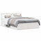 vidaXL Bed Frame with Headboard White 135x190 cm Double Solid Wood Pine