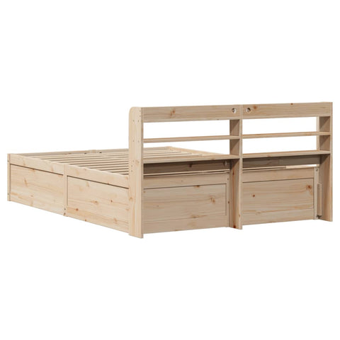 vidaXL Bed Frame with Headboard 120x190 cm Small Double Solid Wood Pine