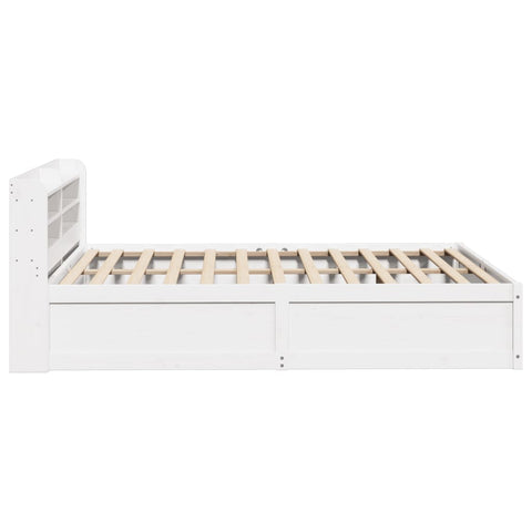 vidaXL Bed Frame with Headboard White 120x190 cm Small Double Solid Wood Pine