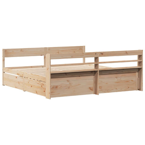 vidaXL Bed Frame without Mattress 200x200 cm Solid Wood Pine