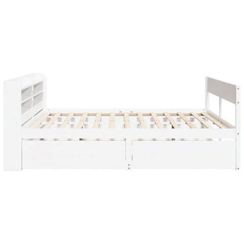 vidaXL Bed Frame without Mattress White 200x200 cm Solid Wood Pine