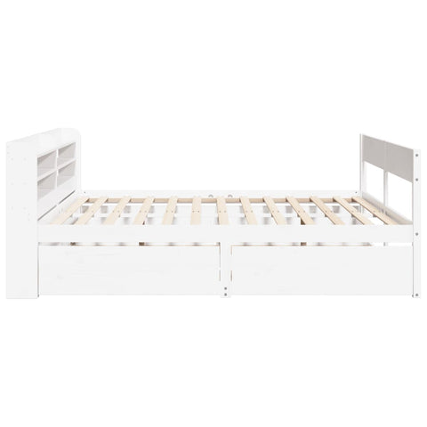 vidaXL Bed Frame without Mattress White 180x200 cm Super King Solid Wood Pine