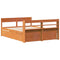 vidaXL Bed Frame without Mattress Wax Brown 160x200 cm Solid Wood Pine
