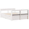vidaXL Bed Frame without Mattress White 150x200 cm King Size Solid Wood Pine
