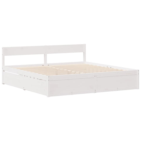 vidaXL Bed Frame without Mattress White 140x200 cm Solid Wood Pine